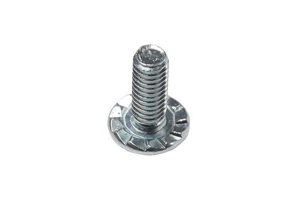 Large flat head serrated screw